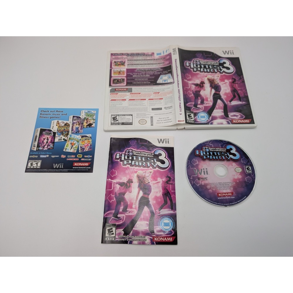 Dance Dance Revolution Hottest Party 3 (Nintendo Wii, 2009) Complete